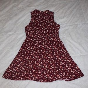 High Neck Floral Dress